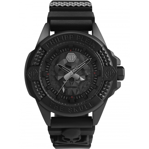 Philipp Plein Orologio Uomo $Kull Pwaaa0121 – Quarzo, Teschio Iconico, Cinturino In Pelle, Argento/Nero