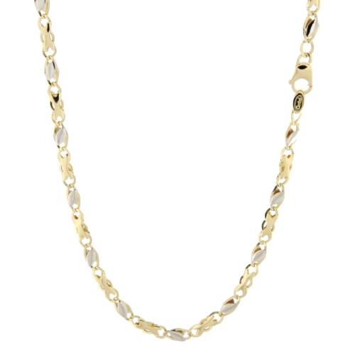 Herren-Halskette aus Weiß- und Gelbgold GL100481