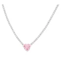 Collana Donna Tennis Cuore Rosa Argento 925