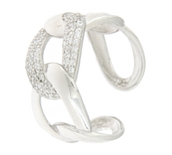 925 Sterling Silver Curb Chain Woman Ring