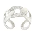 925 Sterling Silver Curb Chain Woman Ring