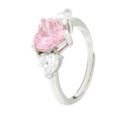 Anello Donna Cuore Rosa Argento 925