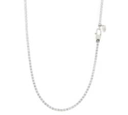 Unisex Tennis Necklace White Gold GL100490