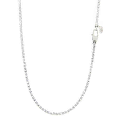 Unisex White Gold Tennis Necklace GL100490