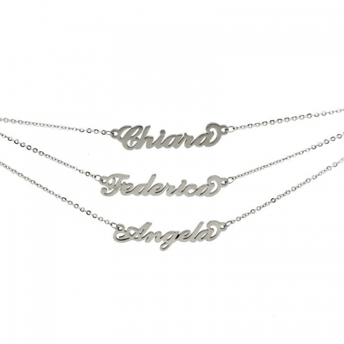 Woman Personalized Name Necklace Steel