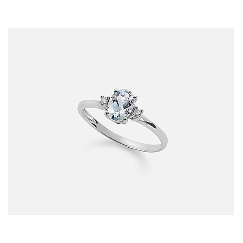 Mikiko Woman Ring White Gold Aquamarine Diamonds MA5072O4AM036