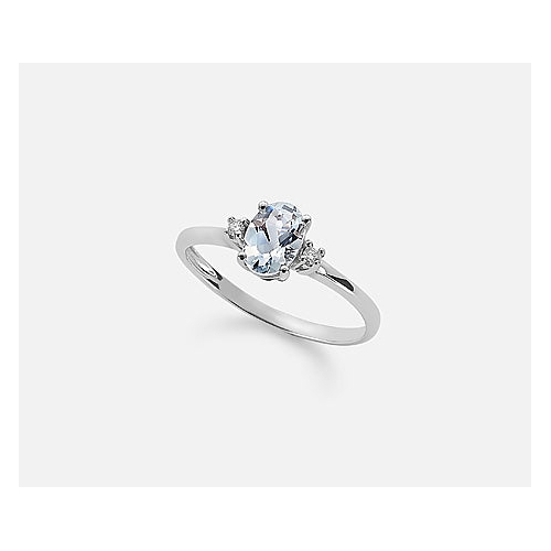 Mikiko Woman Ring White Gold Aquamarine Diamonds MA5073O4AM063