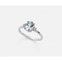 Mikiko Woman Ring White Gold Aquamarine Diamonds