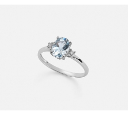 Damenring Mikiko Weißgold Aquamarin Diamanten