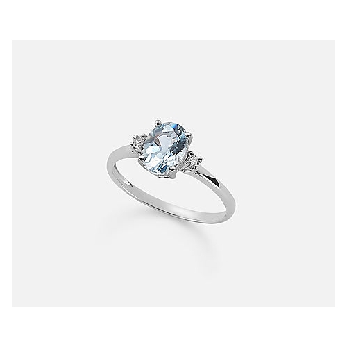 Mikiko Woman Ring White Gold Aquamarine Diamonds