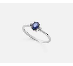 Mikiko Woman Ring White Gold Sapphire Diamonds