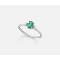 Mikiko Woman Ring White Gold Emerald Diamonds