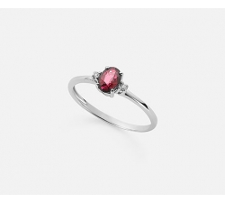 Mikiko Woman Ring White Gold Ruby Diamonds