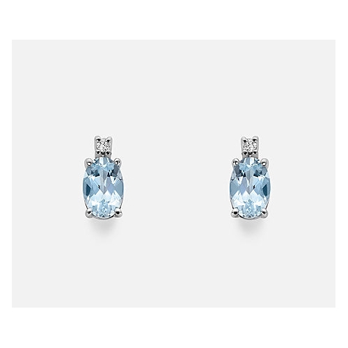 Mikiko Woman Earrings White Gold Aquamarine Diamonds