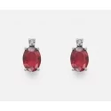 Women&#39;s Mikiko Earrings White Gold Ruby Diamonds