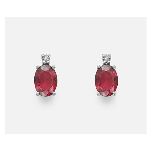 Women&#39;s Mikiko Earrings White Gold Ruby Diamonds