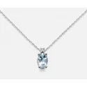 Mikiko Woman Necklace White Gold Aquamarine Diamonds