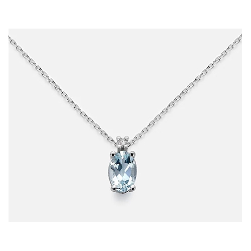 Mikiko Woman Necklace White Gold Aquamarine Diamonds