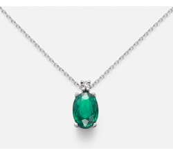 Collana Donna Mikiko Oro Bianco Smeraldo Diamanti
