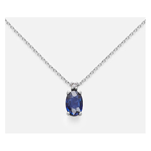 Mikiko Woman Necklace White Gold Sapphire Diamonds