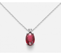 Mikiko Woman Necklace White Gold Ruby Diamonds