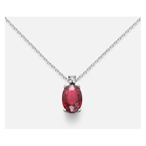 Mikiko Woman Necklace White Gold Ruby Diamonds