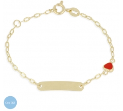 Mädchen Herz Armband 9kt Gelbgold GL-G21744199