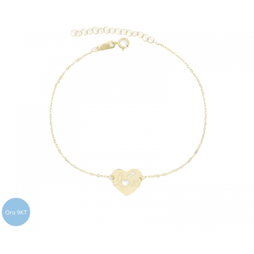 9kt Yellow Gold Heart Woman Bracelet GL-G21744131