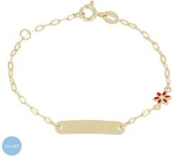 Bracciale Bimba Fiore Oro Giallo 9kt