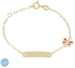 9kt Yellow Gold Butterfly Girl Bracelet