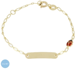 9kt Yellow Gold Ladybug Girl Bracelet