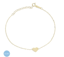 9kt Yellow Gold Heart Woman Bracelet