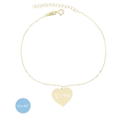 Bracciale Donna Cuori Oro Giallo 9kt