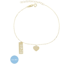Bracciale Donna Cuore Love Oro Giallo 9kt