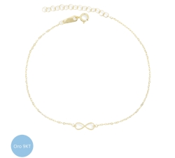 9kt Yellow Gold Infinity Woman Bracelet