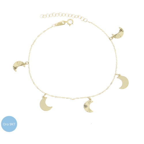 9kt Yellow Gold Moon Woman Bracelet