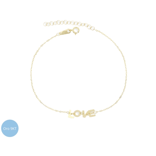 9kt Yellow Gold Love Woman Bracelet