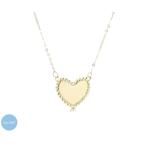 9kt Yellow Gold Heart Woman Necklace