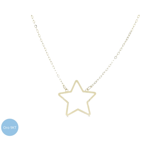 9kt Yellow Gold Star Woman Necklace