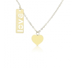 Collana Donna Cuore Love Oro Giallo 9kt