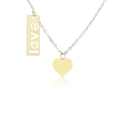 Love Heart Woman Necklace 9kt Yellow Gold