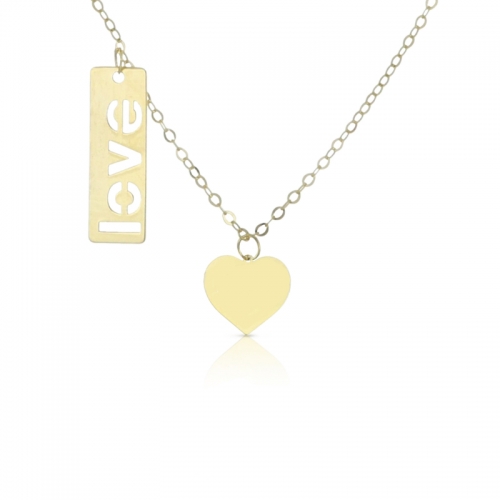 Love Heart Woman Halskette 9kt Gelbgold