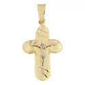 Croce Uomo Oro Giallo Bianco GL100497