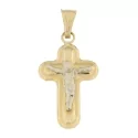 Yellow and White Gold Men's Cross 803321708508