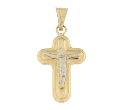 Yellow and White Gold Men's Cross 803321708508