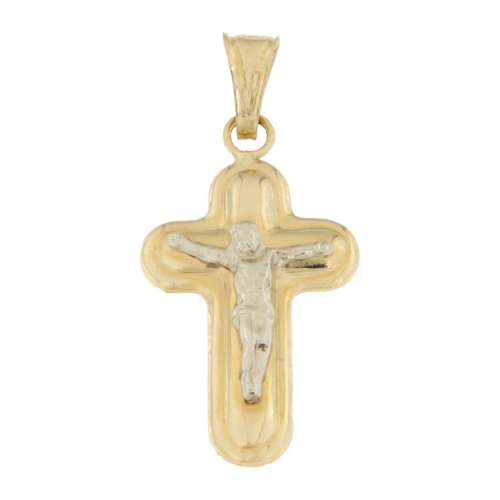 Yellow and White Gold Men's Cross 803321708508