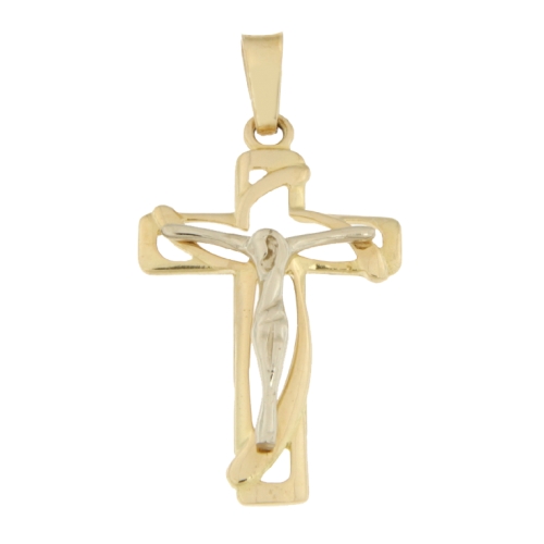 Cross Man Gelbgold Weiß GL100505