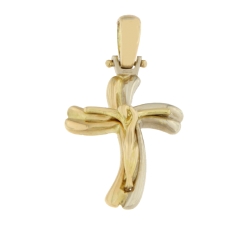 Cross Man Gelbgold Weiß GL100508