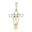 Croce Uomo Oro Giallo Bianco GL100514