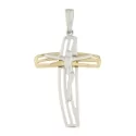 Croce Uomo Oro Giallo Bianco GL100519